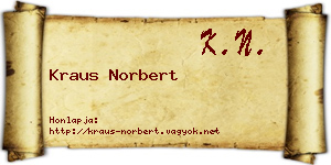 Kraus Norbert névjegykártya